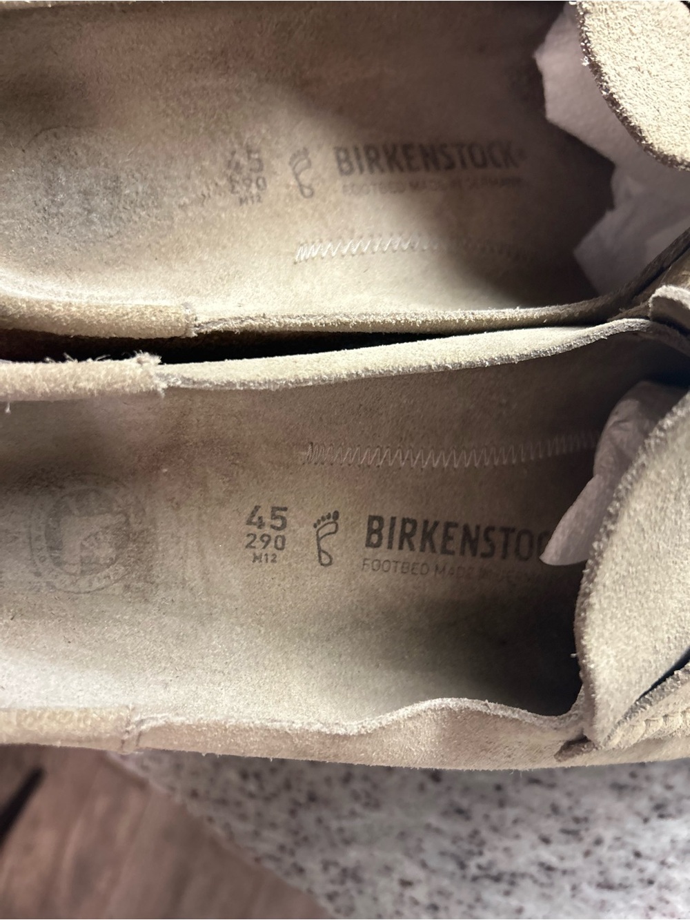 Birkenstock Men's Naples Suede Penny Loafers in Tan size 12 - Picture 2 of 7